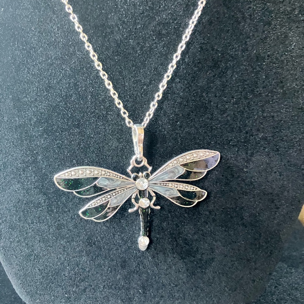 Silver Filigree Dragonfly Necklace